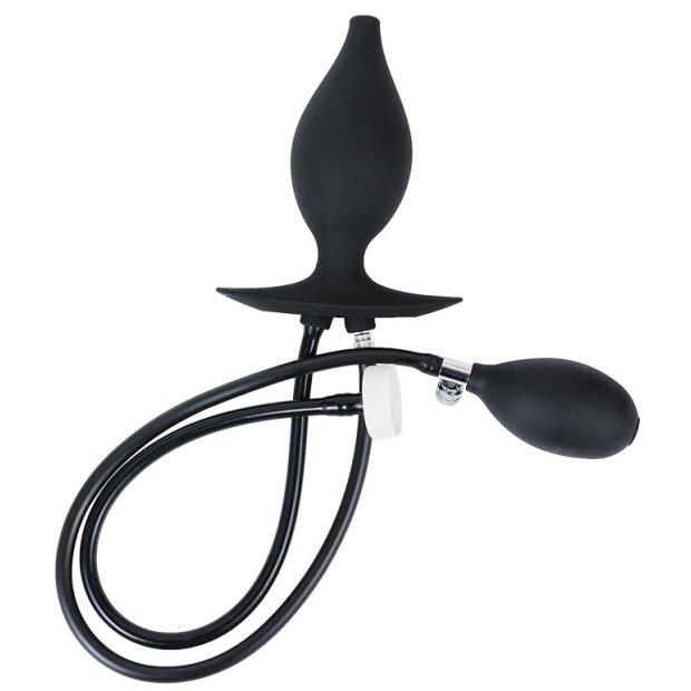 KINKgear Butt Enema Inflatable Plug and Enema Tip Black