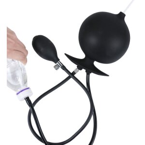 KINKgear Butt Enema Inflatable Plug and Enema Tip Black