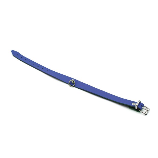 Kiotos Leather Collar Mini O-Ring Blue