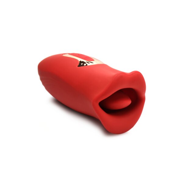 XR Brands Kiss and Tell Silicone Kissing and Vibrating Clitoral Stimulator Red
