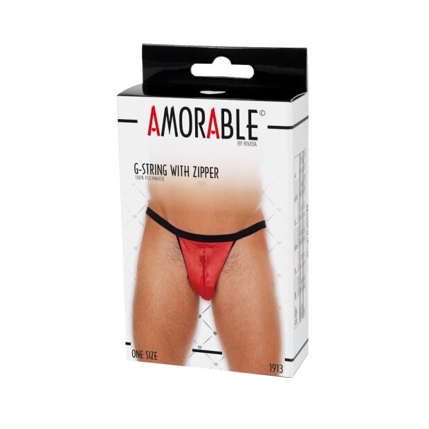 Amorable by Rimba String mit Reißverschluss Einheitsgröße Rot