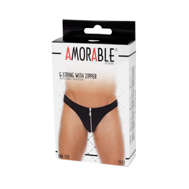 Amorable by Rimba String mit Reißverschluss Einheitsgröße Schwarz