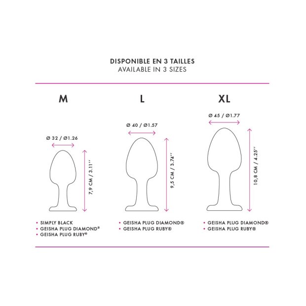 DORCEL Plug anal Geisha Plug Diamond L Gris