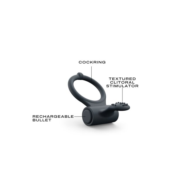 DORCEL Cockring with clitoral stimulation gray