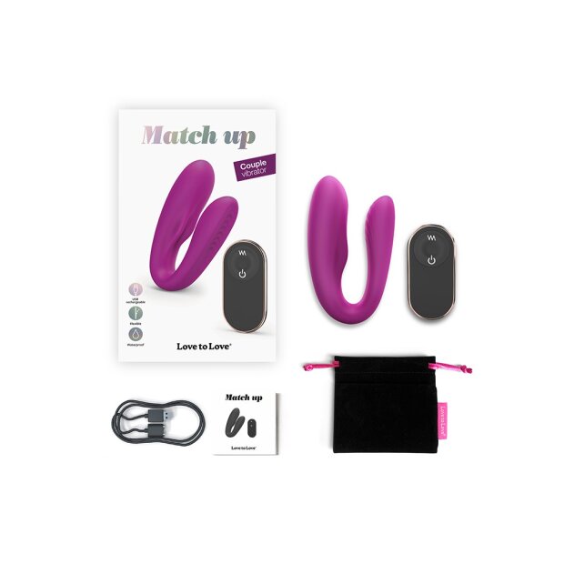 Love to Love Match Up Couple Vibrator with Remote Control Pink
