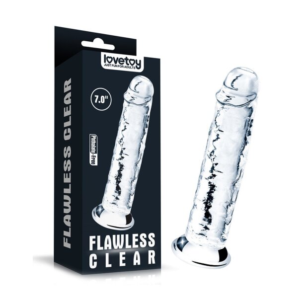LoveToy Flawless Clear Dildo 7"/ 18 cm Transparant