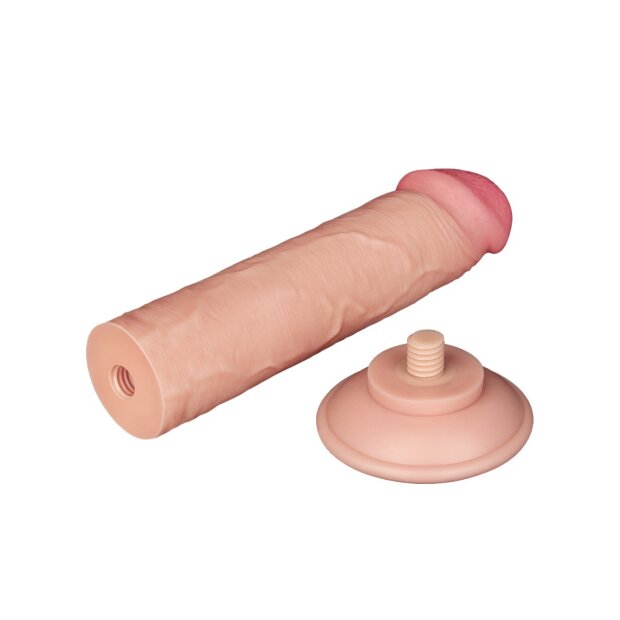 LoveToy - Sliding Skin Dildo 20 cm (Ø 3.8 cm) - Nude