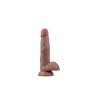 LoveToy - Dual Layered Silicone Dildo 18.5 cm (Ø 3.7 cm) - Brown