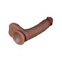 LoveToy - Dual Layered Silicone Dildo 21.5 cm (Ø 4.2 cm) - Brown