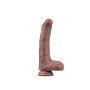 LoveToy - Dual Layered Silicone Dildo 22 cm (Ø 4.2 cm) - Brown