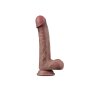 LoveToy - Dual Layered Silicone Dildo 22.5 cm (Ø 4.2 cm) - Brown