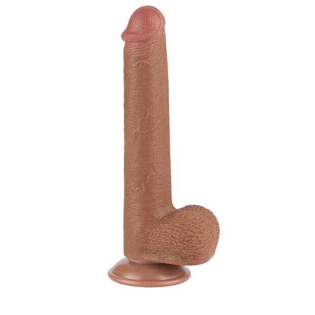 LoveToy - Sliding Skin Dildo 22 cm (Ø 3.7 cm) - Brown