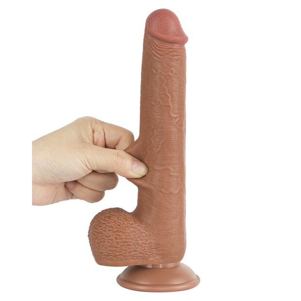 LoveToy - Sliding Skin Dildo 22 cm (Ø 3.7 cm) - Brown
