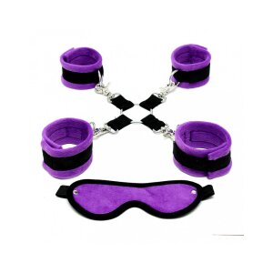 Rimba Soft Bondage Set Lila Schwarz 6 Teile