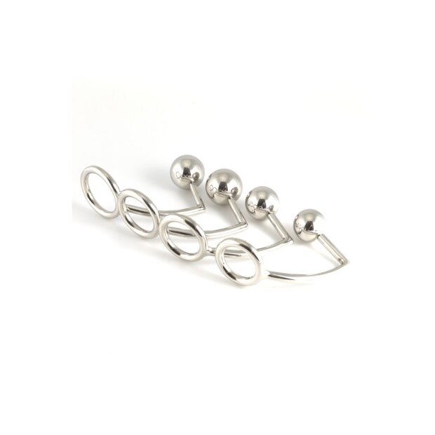 Rimba Cockring with Analplug L Silver