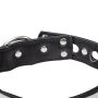 Rimba Leder Halsband mit Vorhängeschloss Silber Schwarz
