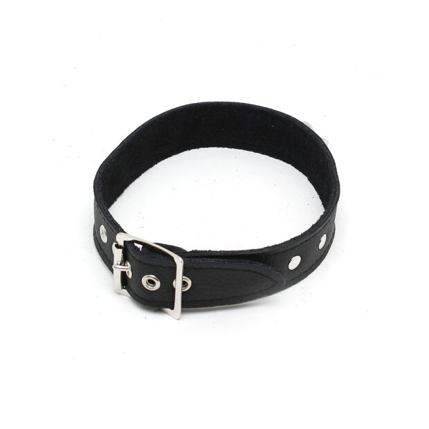 Rimba Collier Simple Décoré de Clous Noir S-M