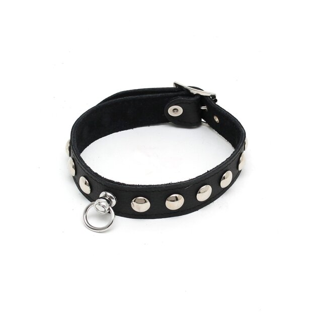 Rimba Collier Décoré de Clous Noir M-L
