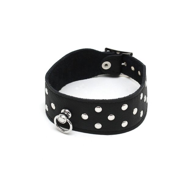 Rimba Collier Décoré de Clous Noir S-M