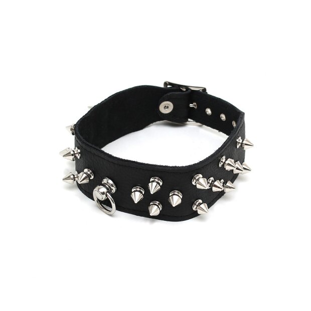Rimba Collier Décoré de Pointes Noir M-L