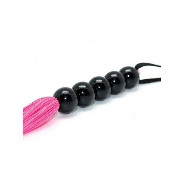 Rimba Silikon Flogger Rosa Schwarz 38 cm