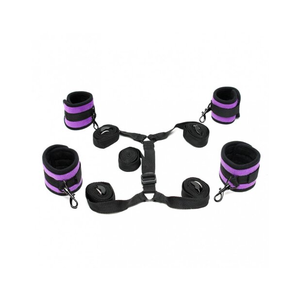Rimba Soft Bondage Under the Mattress Set 5-Piece Purple Black