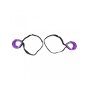 Rimba Soft Bondage Upper Leg to Wrist Cuffs 2-Piece Purple Black