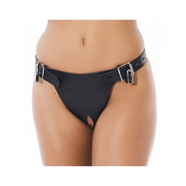 Rimba Chastity Belt with Locks Black S-M