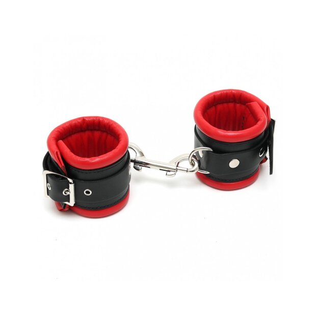 Rimba Menottes rembourrées Luxe Noir Rouge