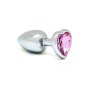 Rimba Analplug mit herzförmiger Basis Silber Rosa Ø 3 cm