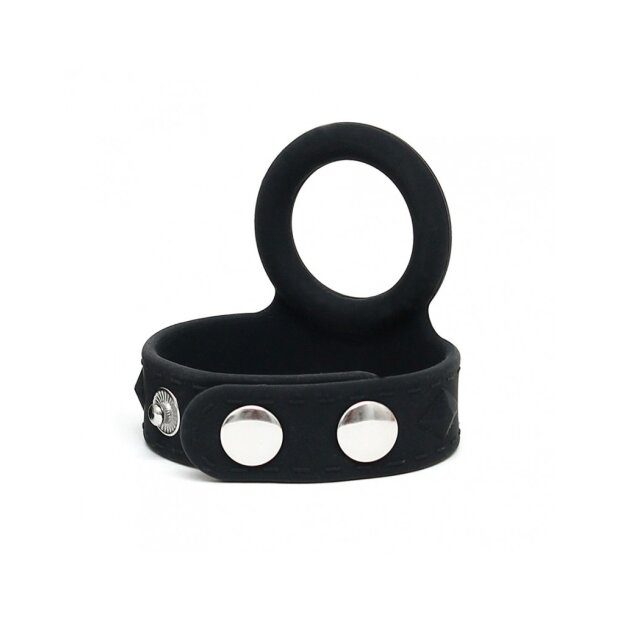 Rimba Penisstrap mit Cockring Schwarz Ø 3,7 cm