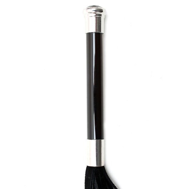 Rimba Suede Flogger with glass handle and crystal 58 cm
