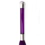 Rimba Flogger en suédine avec poignée en verre Violet Argent 58 cm