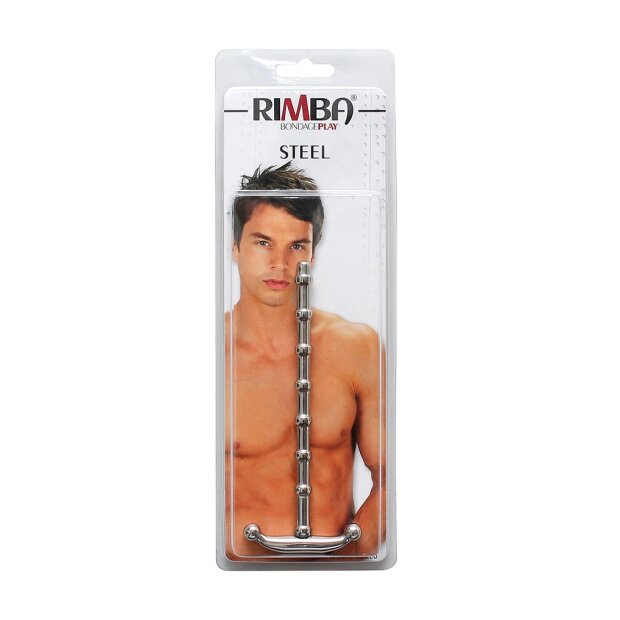 Rimba Ribbed Urethral Sound Silver 8 mm
