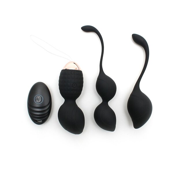 Rimba Rimini Kegel Ball Training Set Black Ø 3.6 cm 4-Piece