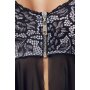 Cotelli Collection Babydoll et string noir blanc S