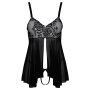 Cotelli Collection Babydoll et string noir blanc S