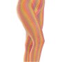Rainbow crochet net tights O/S multicolor