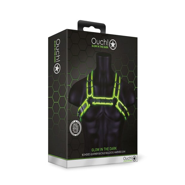 Bulldog Harness with Buckle Glow in the Dark S/M