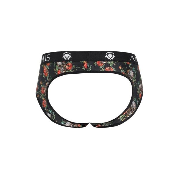 ANAIS Men Power Jock Briefs open with red roses and skulls black S