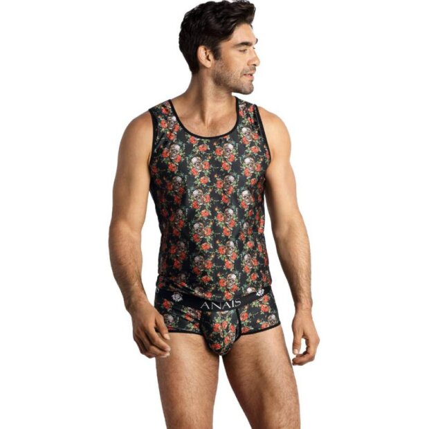 ANAIS Men Power Top Roses & Skulls schwarz S - XL
