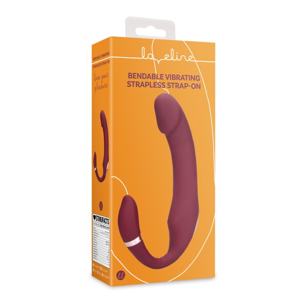 Loveline Bendable Vibrating Strapless Strap-on - Merlot Grape