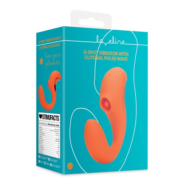 Loveline G-Spot Vibrator with Clitoral Pulse Wave - Untamed Orange