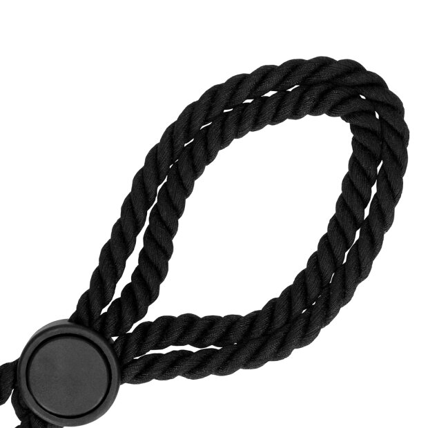 Shots - Ouch! Adjustable Rope Hand Cuffs - Black