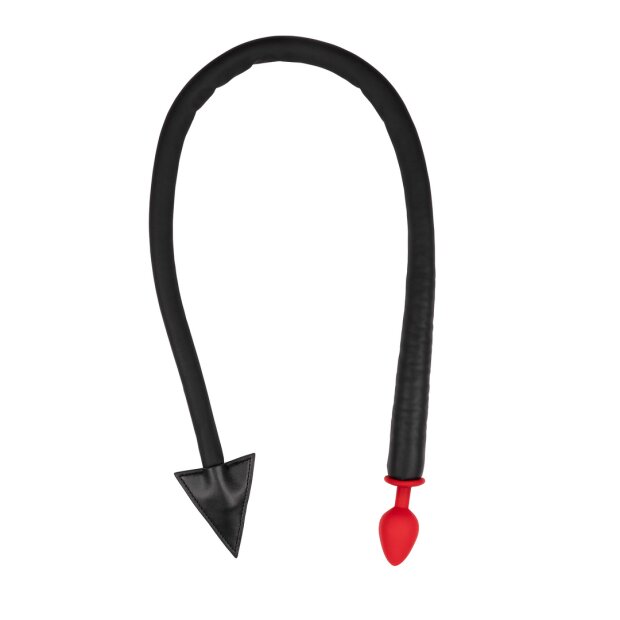 Shots - Ouch! Silicone Anal Plug Devils Tail - Black