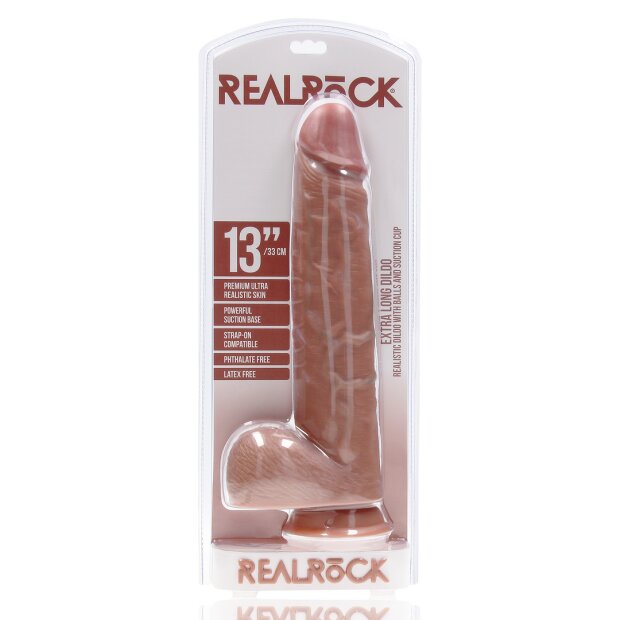 RealRock Extra Large Straight with Balls 13 / 33 cm Tan