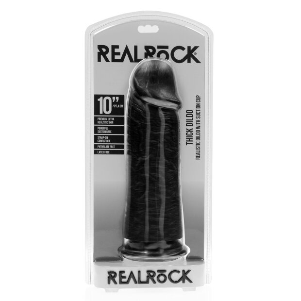 RealRock Extra Thick Straight without Balls 10 / 25,4 cm Black