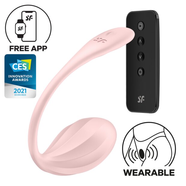 Satisfyer Ribbed Petal Connect App - Portable Vibrator for Couples Pink