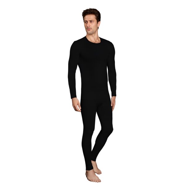 Doreanse Herren Thermal Rundhals Langarm-T-Shirt schwarz S - XXL