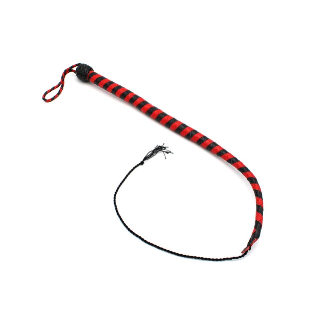 Kiotos Lederpeitsche Schwarz & Rot 60 cm